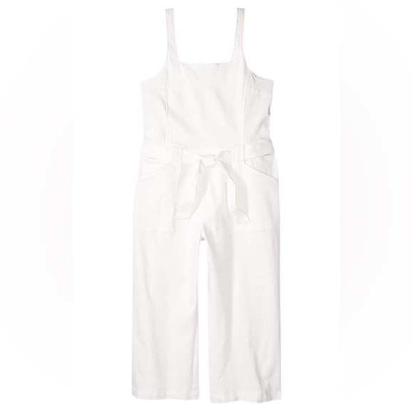 RACHEL Rachel Roy White Cropped Denim Wide Leg Jumpsuit Women’s Size 12 - Picture 2 of 9